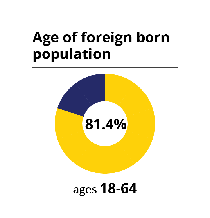 graphic: age of foreign born population